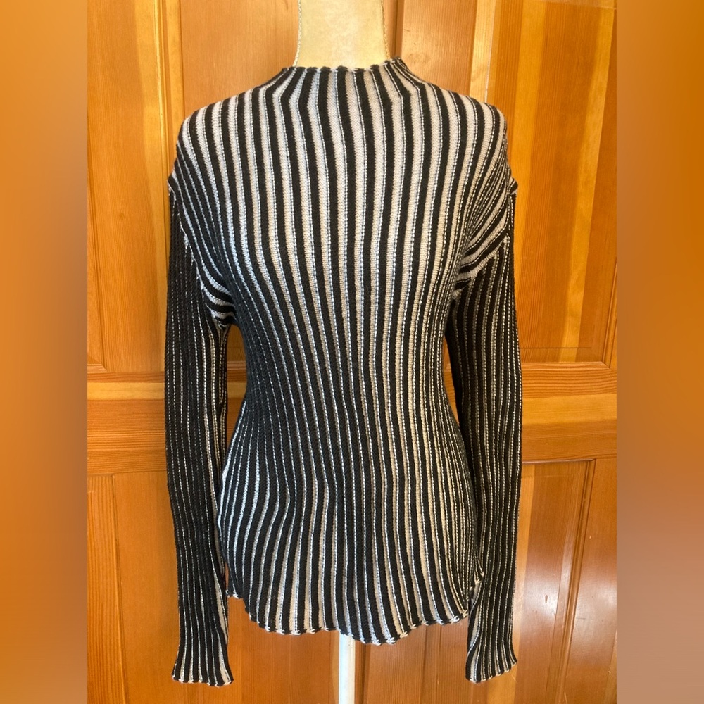Slim Ribbed Stripe Sweater. - Picture 3 of 16
